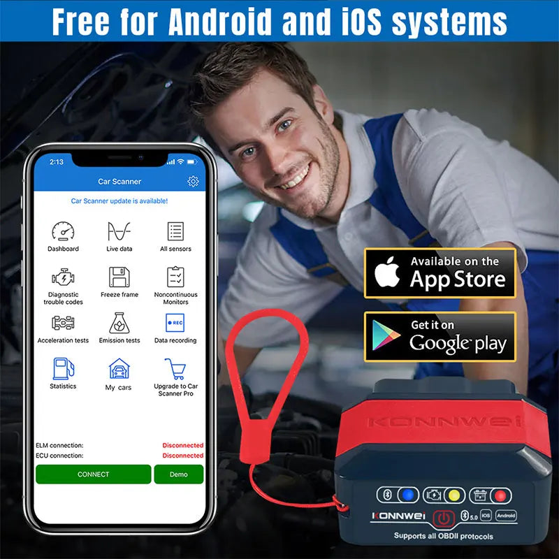 KONNWEI KW905 OBD2 Bluetooth 5.0 Scanner – SwissGlanzGarage Ansicht 4