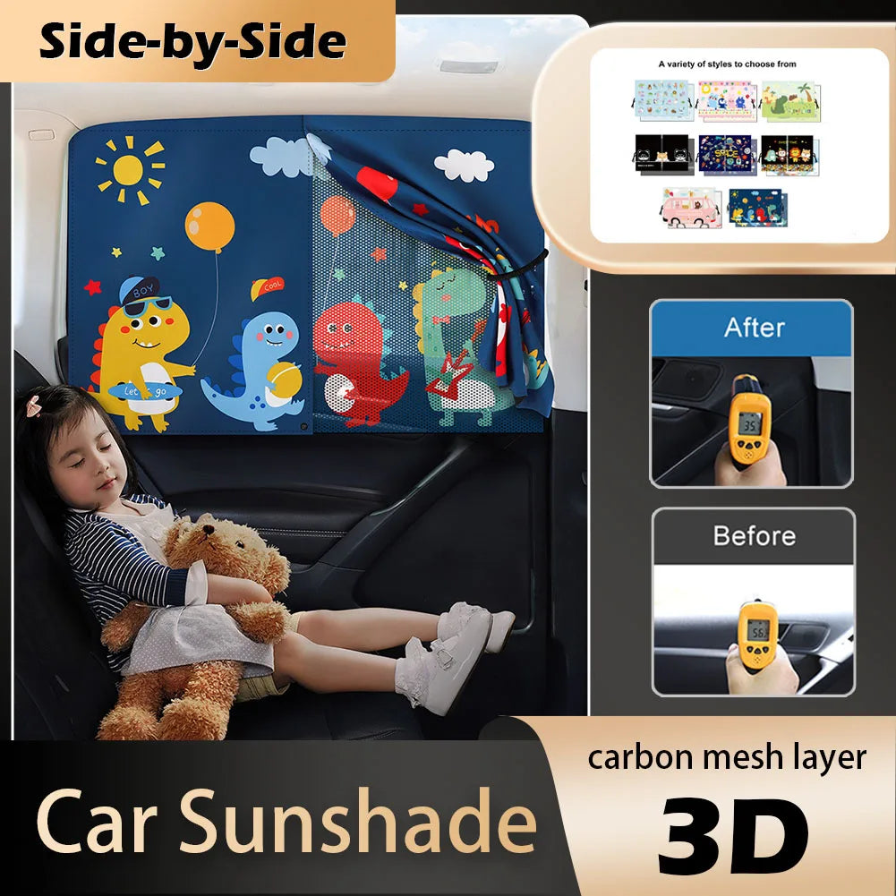 Magnetischer Auto-Sonnenschutz mit Dino-Design – SwissGlanzGarage Ansicht 2