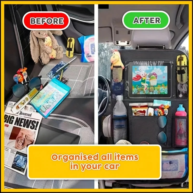 Autositz-Organizer, multifunktionale Oxford-Stoff-Aufbewahrungstasche für die Rückseite des Autos mit mehreren Tasche...