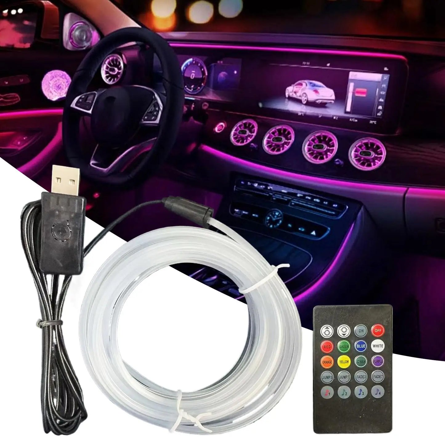 Auto-Innenraum-Ambientebeleuchtung USB Sprachgesteuerte