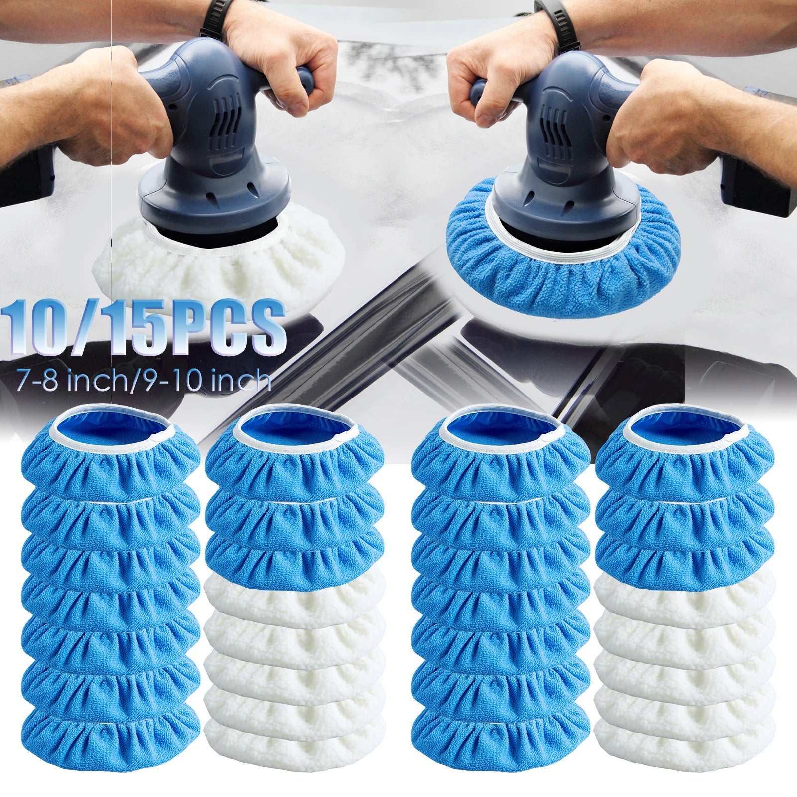 15/10PCS Auto Polieren Puffer Pads 5/10 zoll Woll Polierer Pad Motorhaube Polier