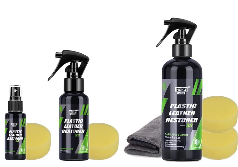 HGKJ S3 Kunststoff- & Lederpflege-Spray – Back to Black, UV-Schutz & Innenraum-Renovator
