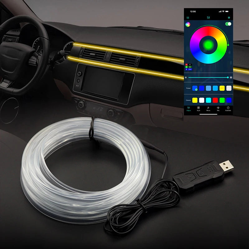 RGB LED Ambientebeleuchtung für Auto Innenraum – SwissGlanzGarage Ansicht 2