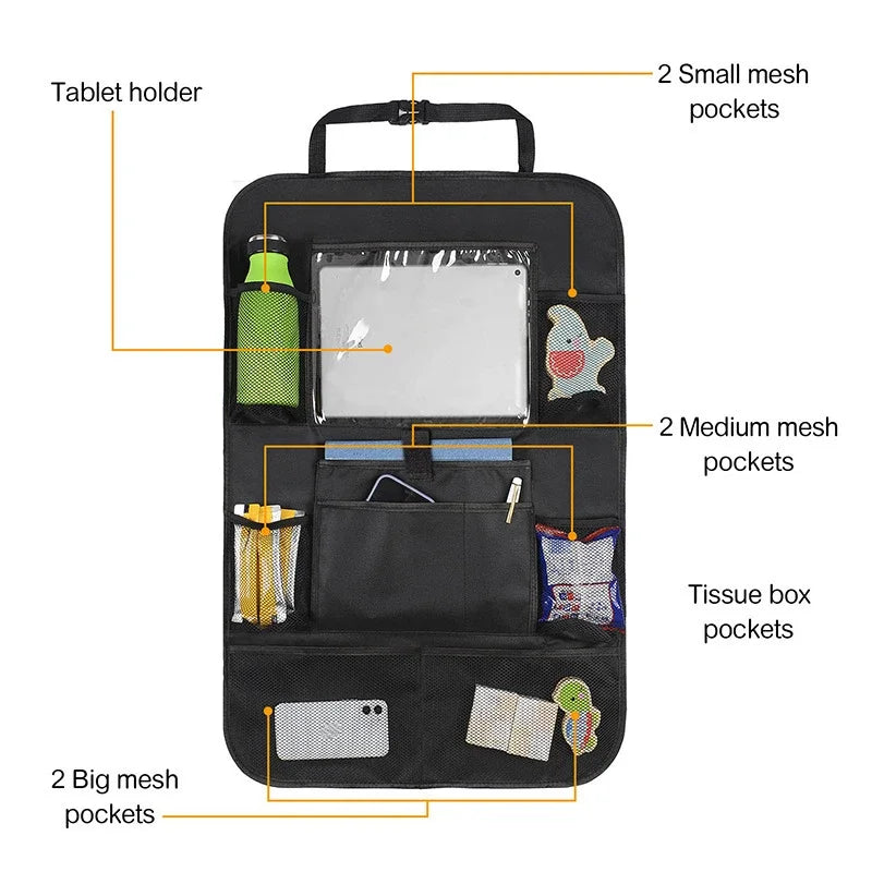 Auto Rücksitz Organizer mit Touchscreen Tablet Halter Auto Lagerung Taschen Abdeckung Auto Sitz Zurück Protektoren Au...