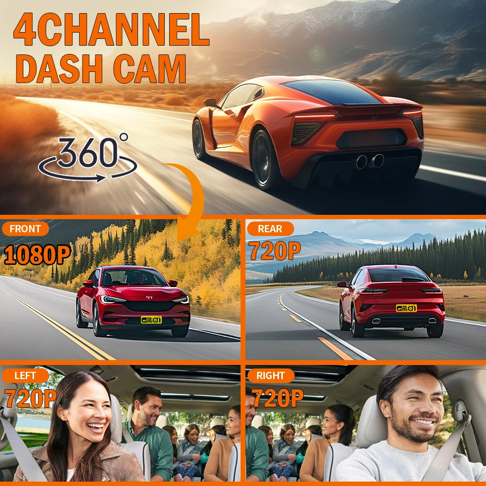 4-Kanal Dashcam FHD 1080P WiFi – SwissGlanzGarage Ansicht 2