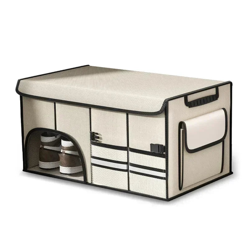 Auto Stamm Lagerung Box Multi-fächer Organizer Tasche Anti Slip Faltbare Fracht Verstauen Aufräumen Organizer auto In...