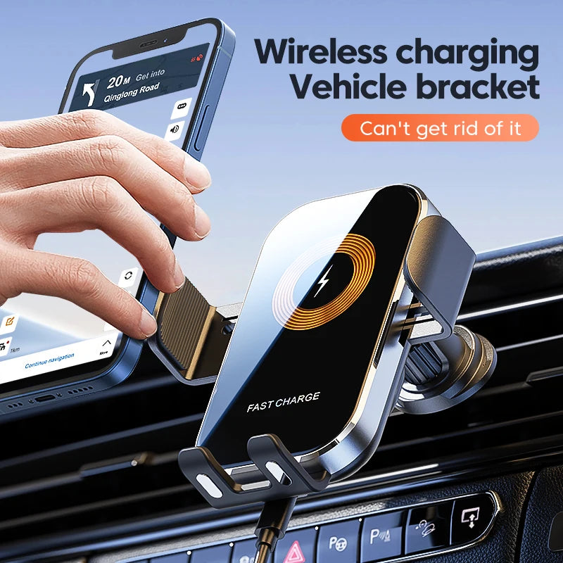 Universal Auto Drahtlose Ladegerät Auto Auto Halterung Telefon Halter Stehen 15W Schnelle Lade Für iPhone Xiaomi Sams...