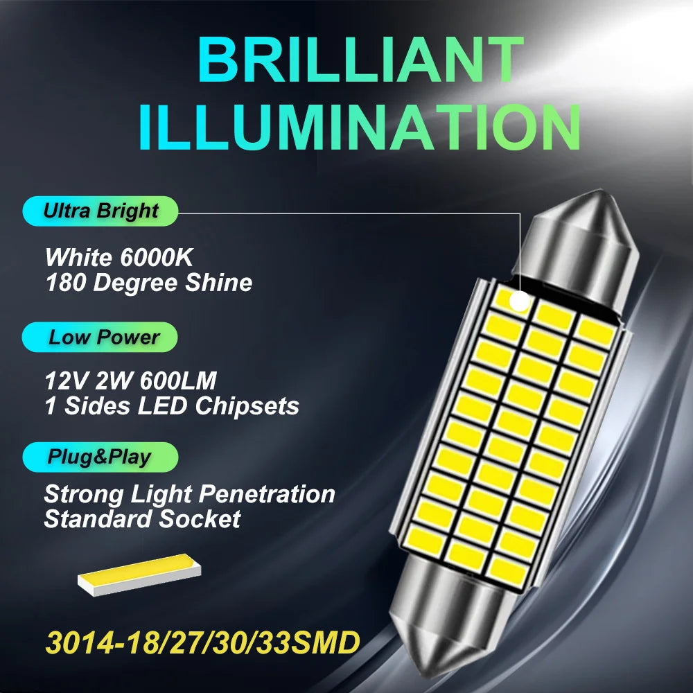 10x C5W C10W 3014 LED Innenraumlampe 31-42mm – SwissGlanzGarage Ansicht 3