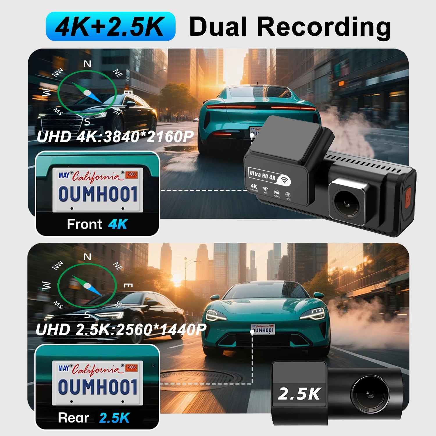 ADAS Dashcam 4K + 2.5K mit GPS – SwissGlanzGarage Ansicht 4