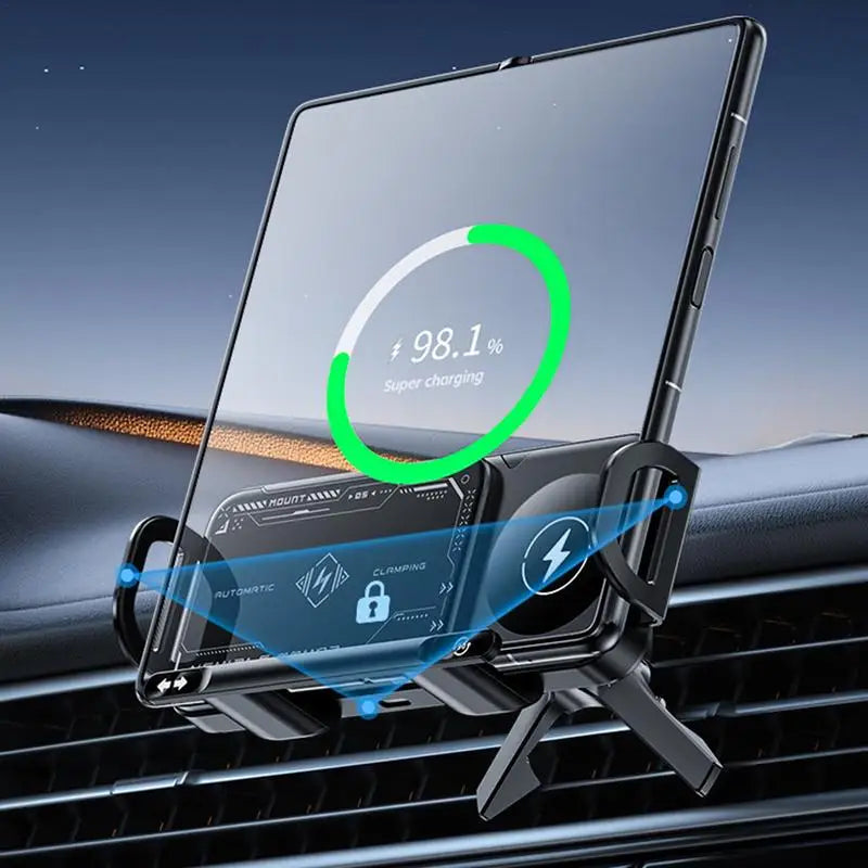 Auto Drahtlose Lade Telefon Halter 15W Air Vent Handy Lade Halterung Drehbare Klapp Telefon Lade Halterung Auto Innen