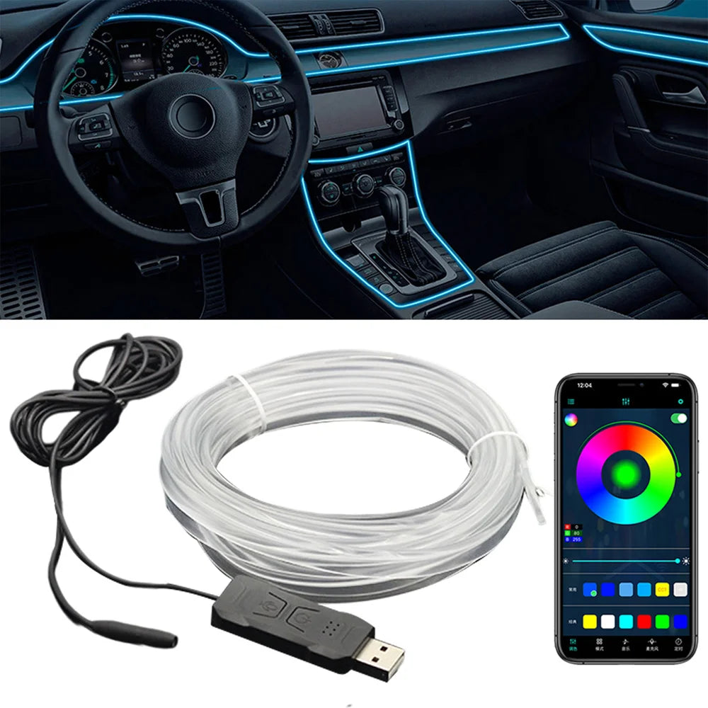 Auto-Innenraum-Atmosphärenbeleuchtung RGB LED-Lichtstreifen Neon