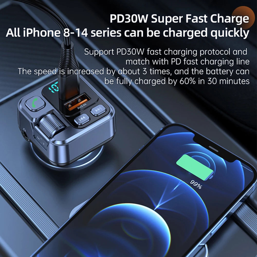 Bluetooth Auto-Adapter PD30W Schnellladung – SwissGlanzGarage Ansicht 5