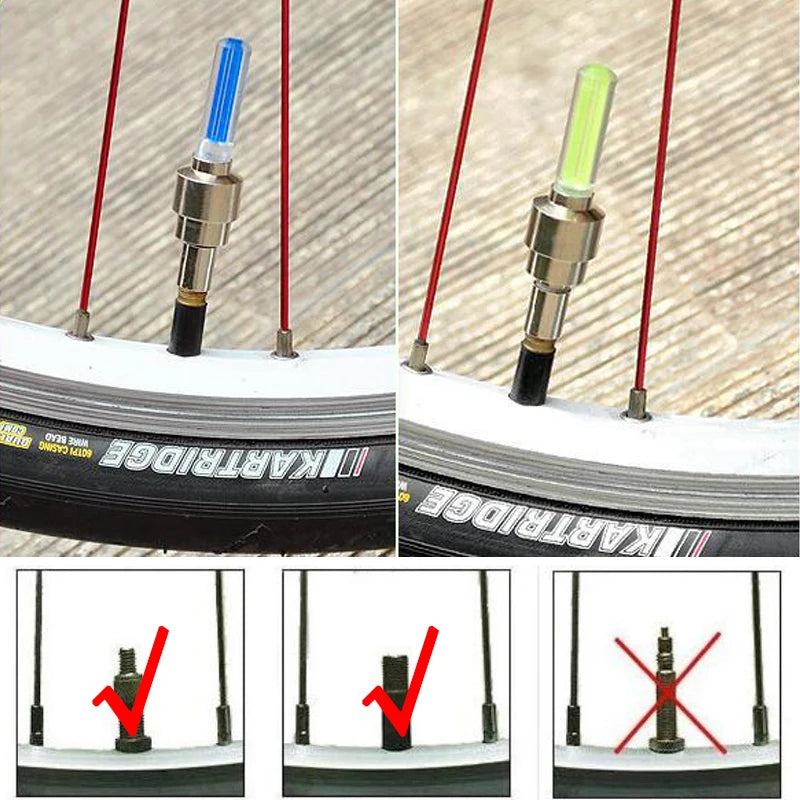 LED Ventilkappen Set für Auto und Fahrrad – SwissGlanzGarage Ansicht 6