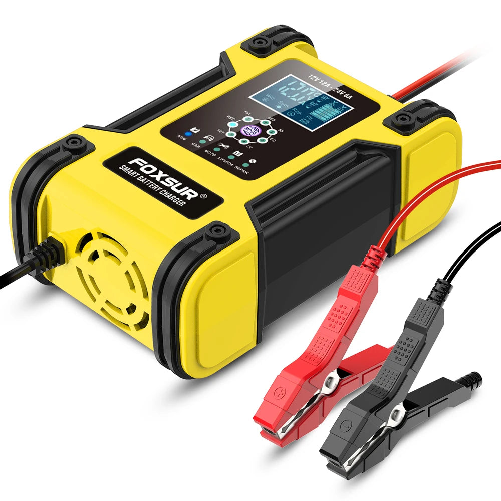 Foxsur 12V 12A Automatik Ladegerät – SwissGlanzGarage Ansicht 4