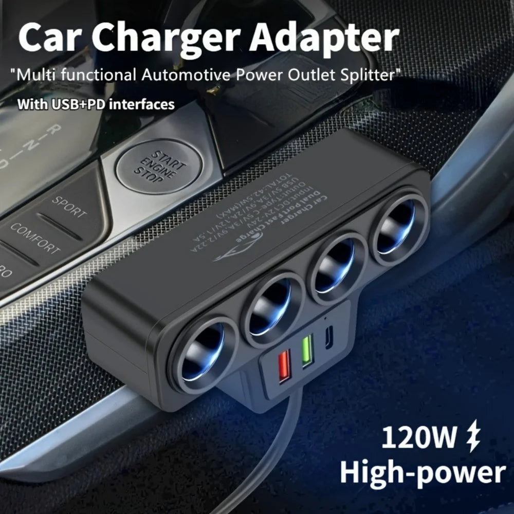 12V/24V Zigarettenanzünder Adapter 4 Ports 3.1A USB – SwissGlanzGarage Ansicht 2
