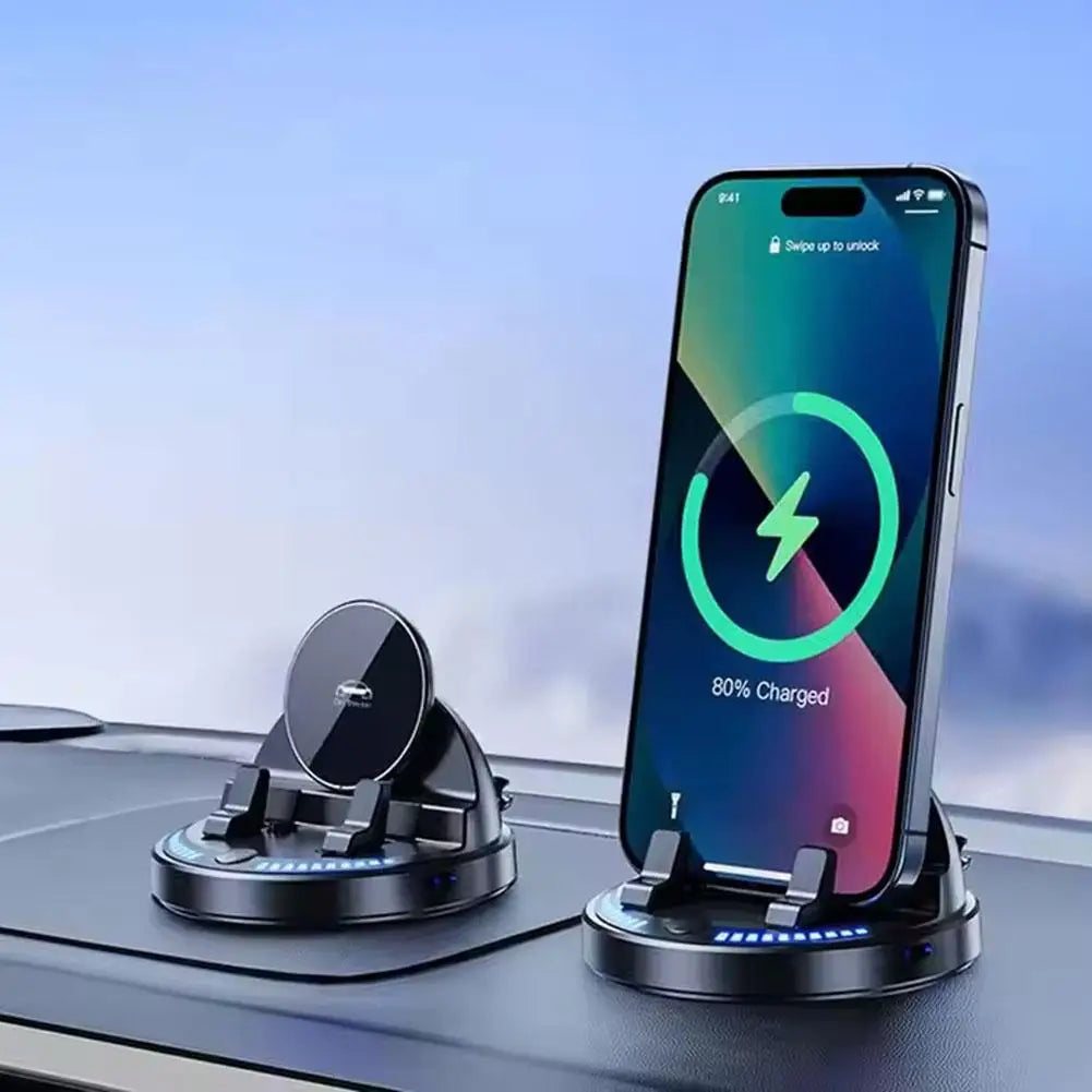 Autotelefonhalter, kabelloses Laden, Armaturenbrett, automatische Telefonunterstützung, 360 Grad drehbar, für Zuhause...