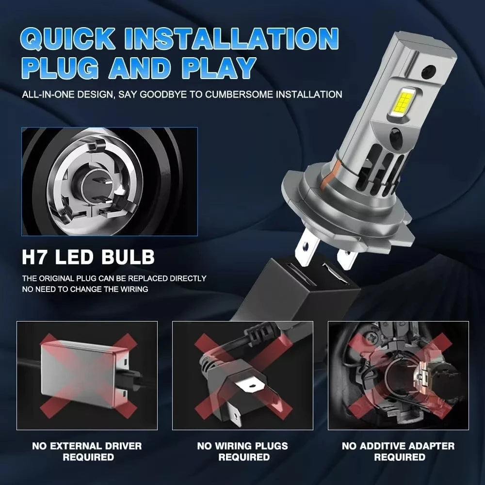 H7 LED CANBUS Lampe 1:1 Grösse – SwissGlanzGarage Ansicht 5