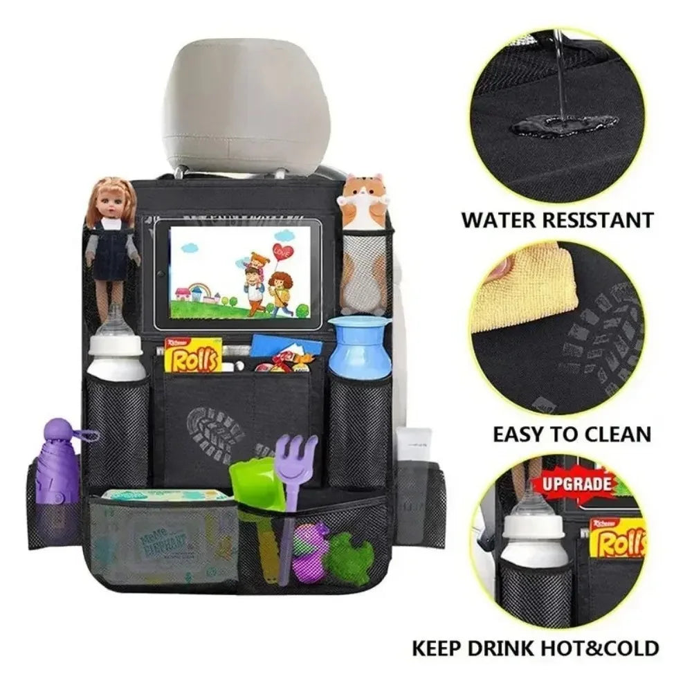Auto Rücksitz Organizer mit Touchscreen Tablet Halter Auto Lagerung Taschen Abdeckung Auto Sitz Zurück Protektoren Au...