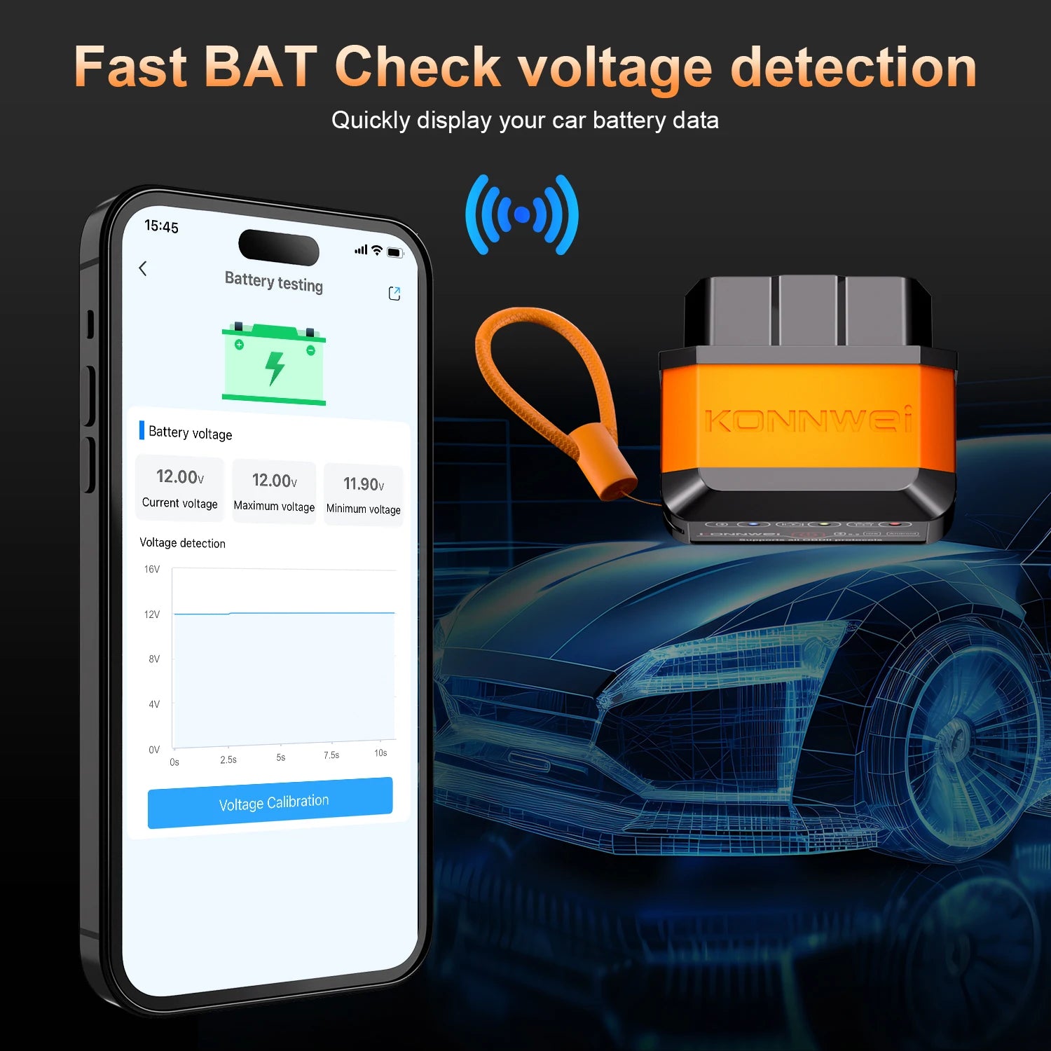 KONNWEI KW905 OBD2 Diagnosegerät Bluetooth – SwissGlanzGarage Ansicht 5
