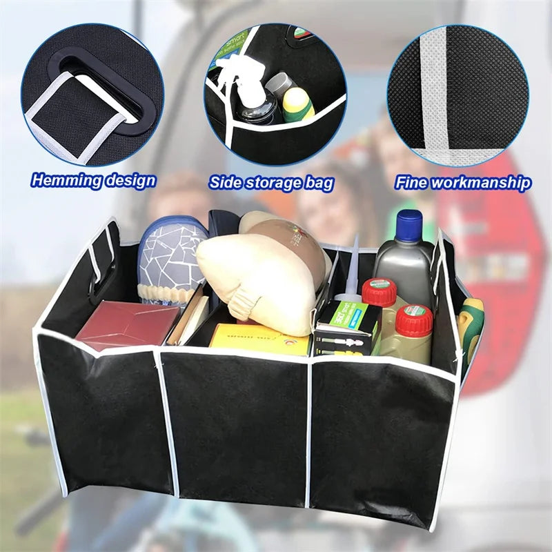 1 STÜCK Kofferraum-Aufbewahrungsbox Extra großer zusammenklappbarer Organizer mit 3 Fächern Home Car Seat Organizer A...