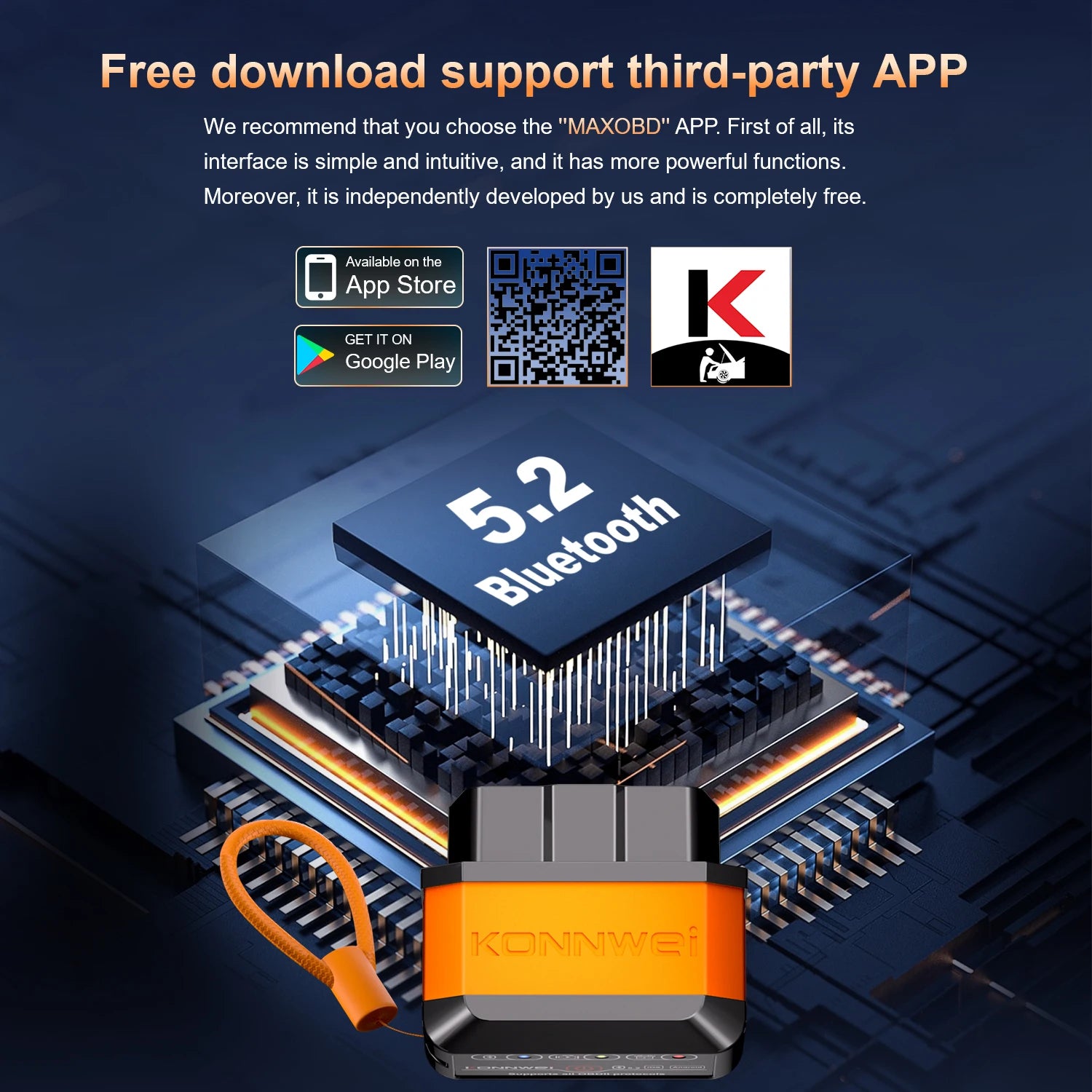 KONNWEI KW905 OBD2 Diagnosegerät Bluetooth – SwissGlanzGarage Ansicht 2