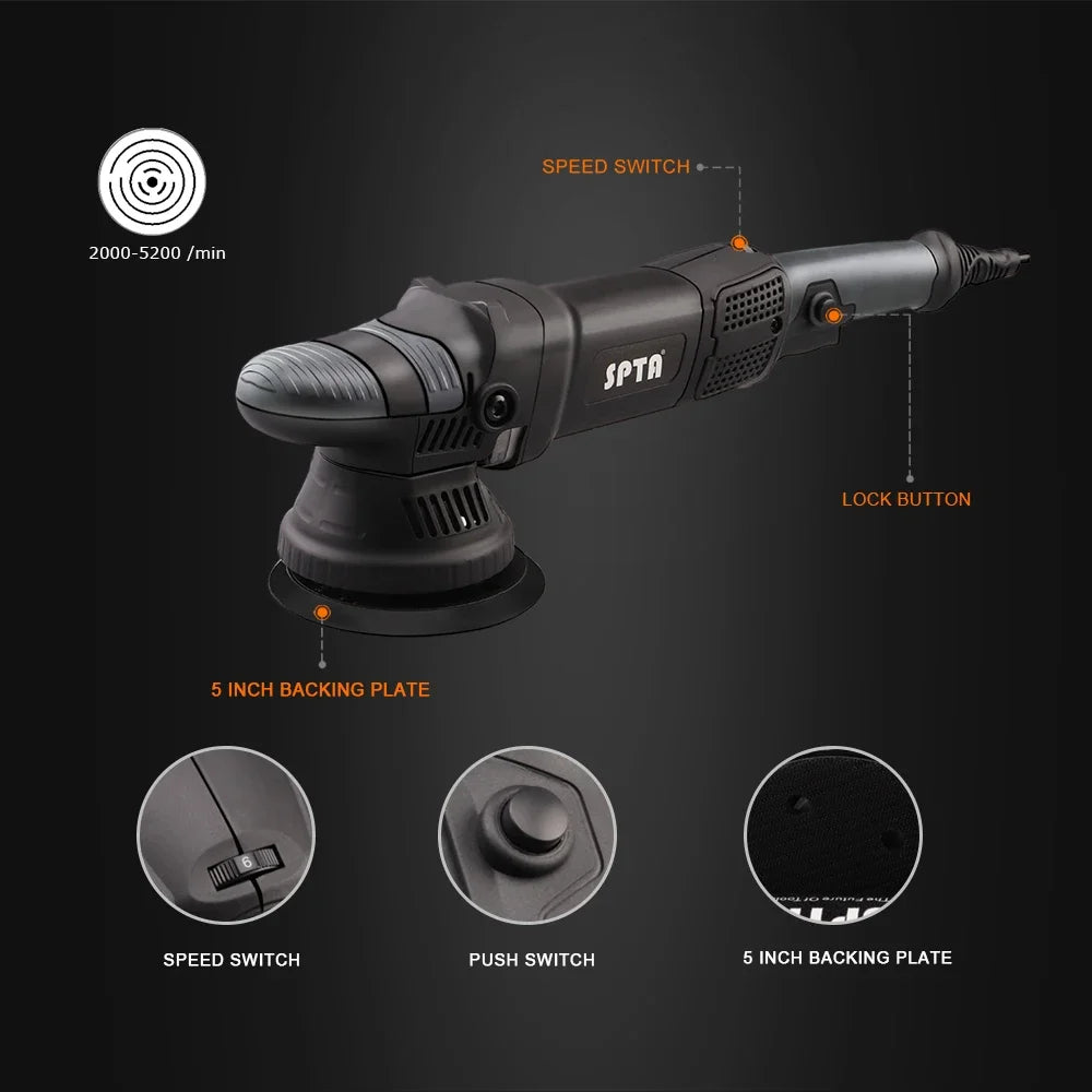 Spta 780w 5-Zoll 125mm Dual Action Random Orbital Auto polierer Auto Detail lierungskit mit Packt asche zum Polieren ...