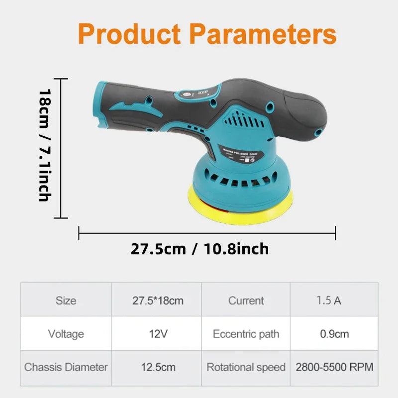 Drahtloser Auto-Polierer, 12 V, 2800–5500 U/min, kabellose Auto-Poliermaschine, elektrisches Polierwachs-Werkzeug, ge...