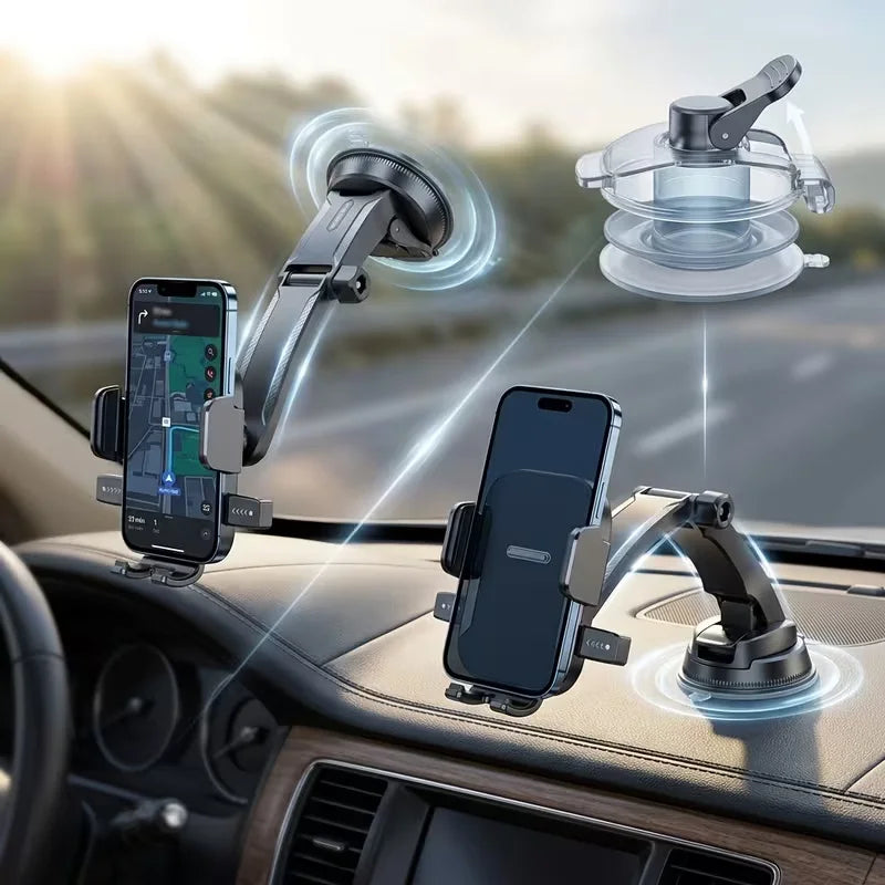 1/2-teiliges Set Auto-Saugnapf-Handyhalterung, Wasserfall-Stil Klebende Autohalterung mit automatischer Verriegelung,...