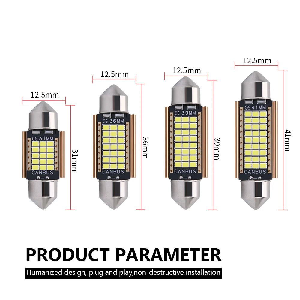 C10W C5W LED Canbus 31mm 36mm 39mm 42mm Lampe – SwissGlanzGarage Ansicht 3