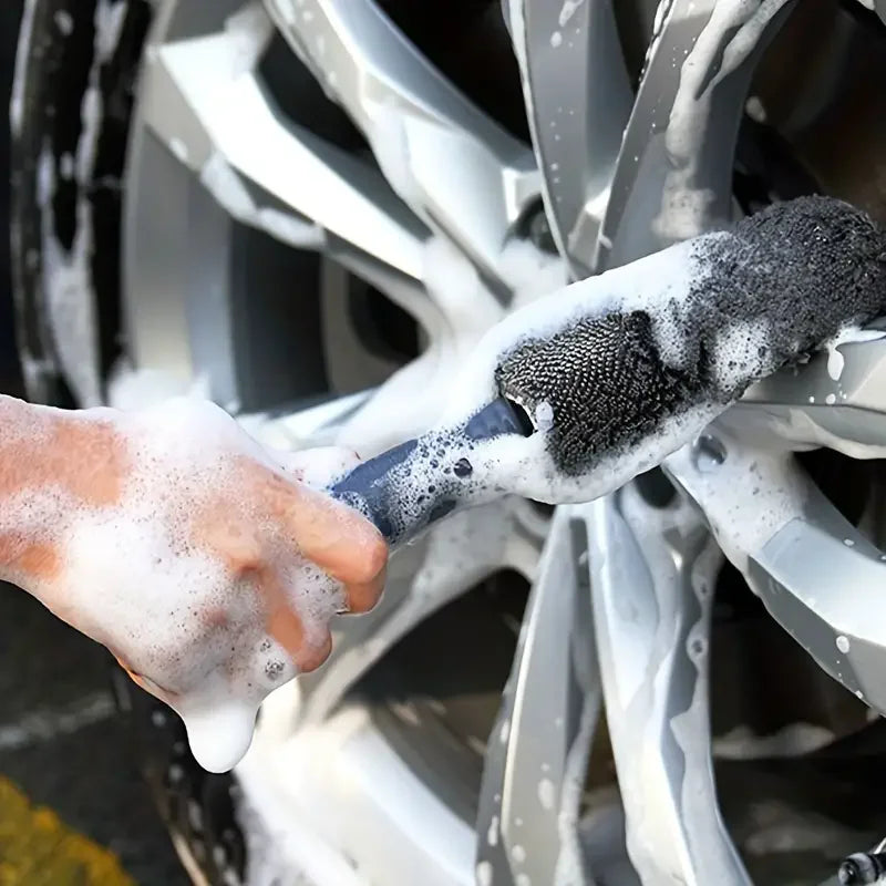 Microfiber Car Tire Brush - Effective Wheel Hub and Rim Cleaner - Perfect for Car Maintenance, Detailing, and Cleaning S