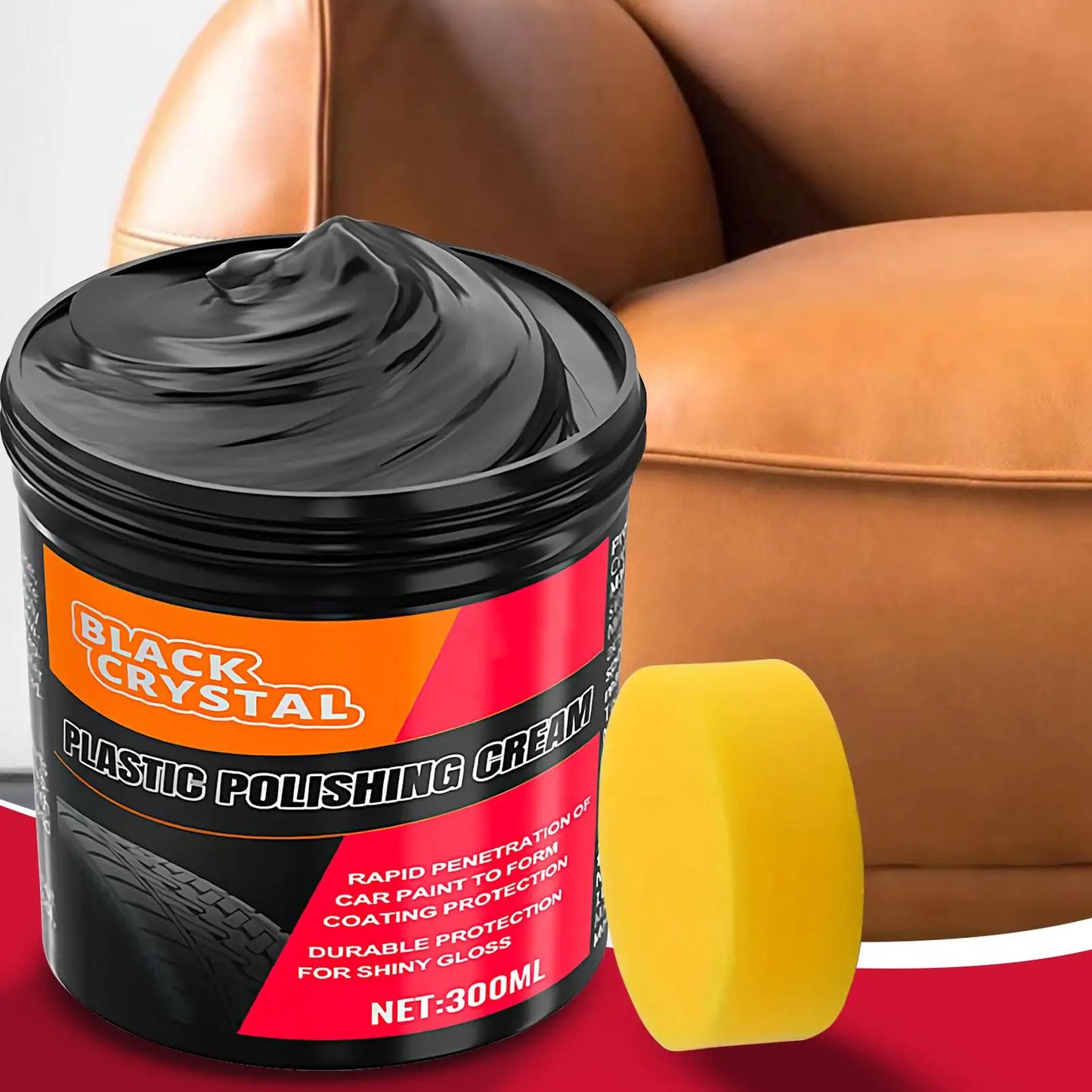 300g Kunststoff- & Gummi-Reparaturpaste Schwarzer Kristallpolierer für Autokratzer Reifenglanz & Innenraum-Erneuerung...