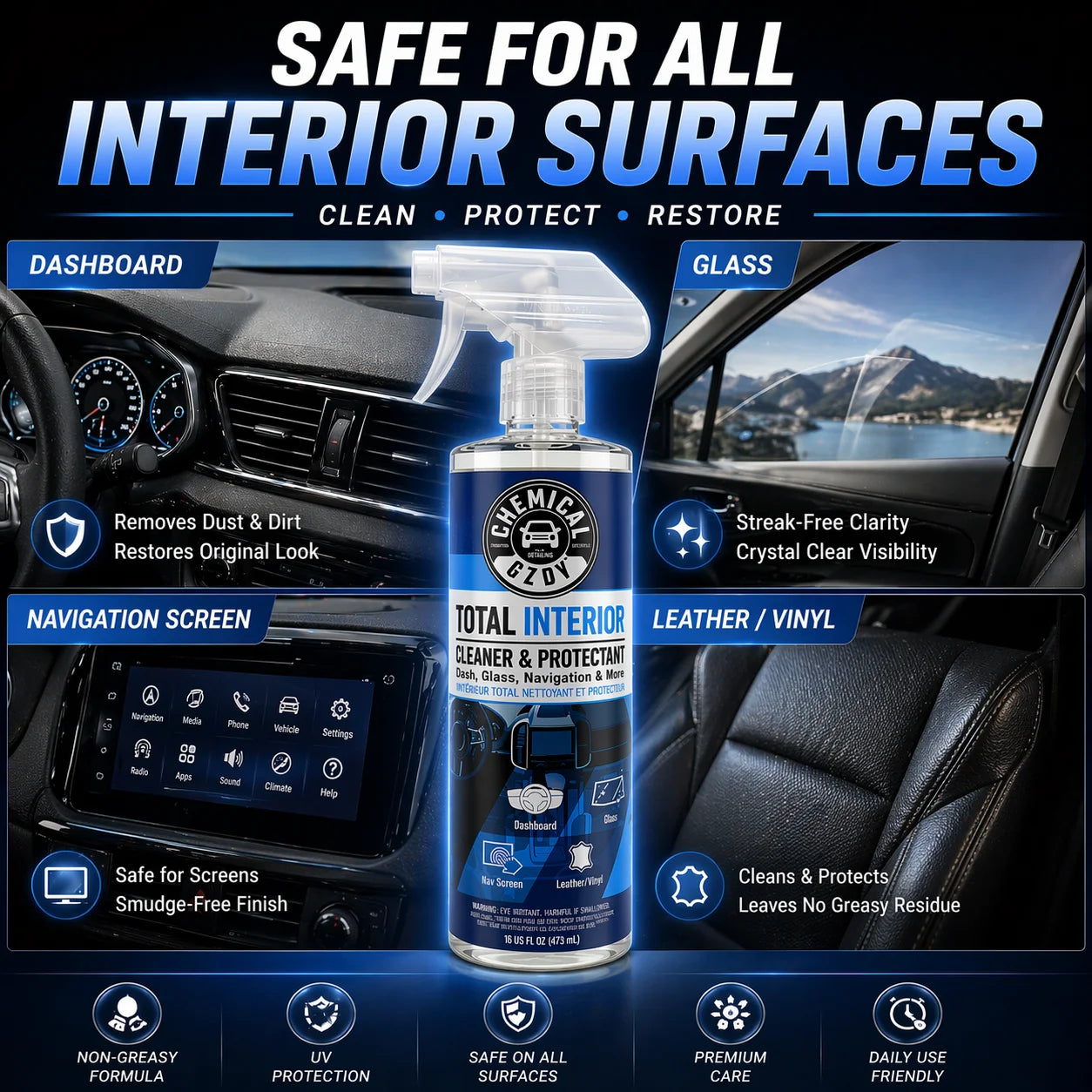 Total Interior Cleaner 473ml – Multifunktionaler Auto-Reinigungsspray