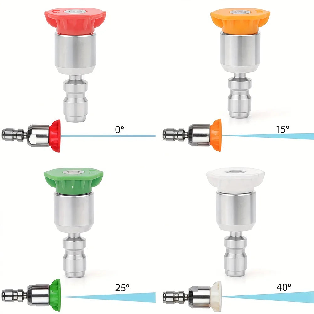 High Pressure Washer Nozzle 1/4'' Quick Connect Rotary Spray Jet Tip for Car Cleaning Patio - Efficient Cleaning