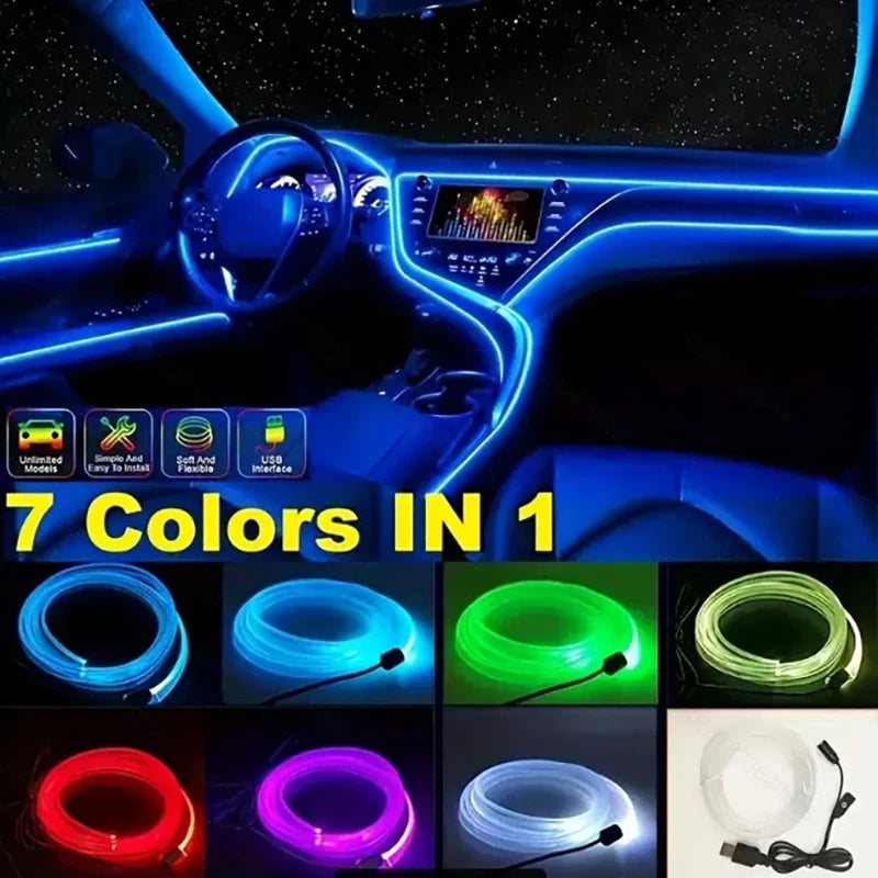 RGB Auto Innen LED Licht Streifen Umgebungs Neon Unsichtbare Licht