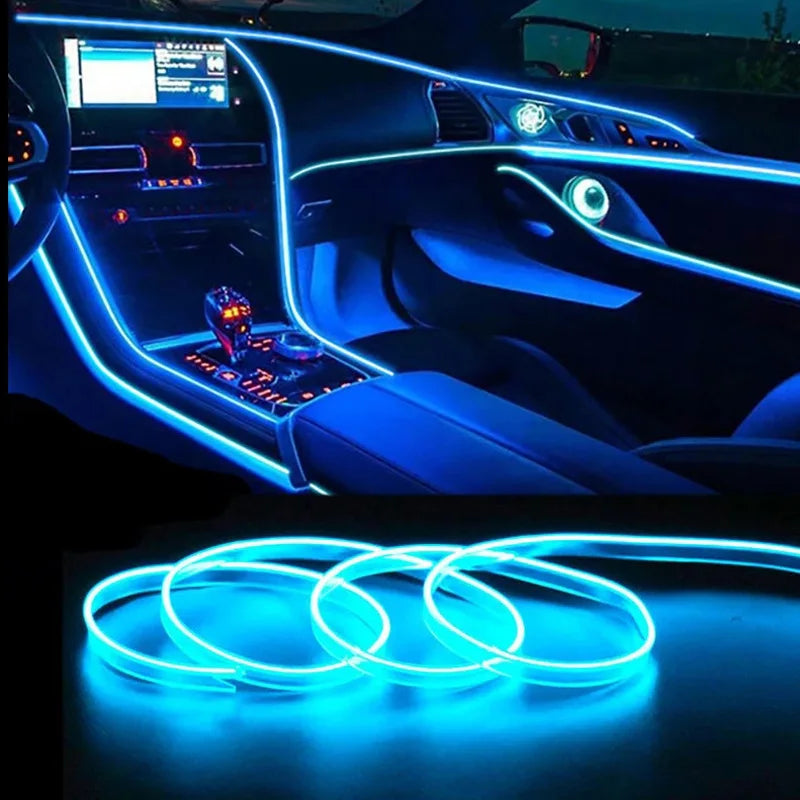 1-5m Auto Innen leuchten LED Streifen Atmosphäre Lampe DIY Styling