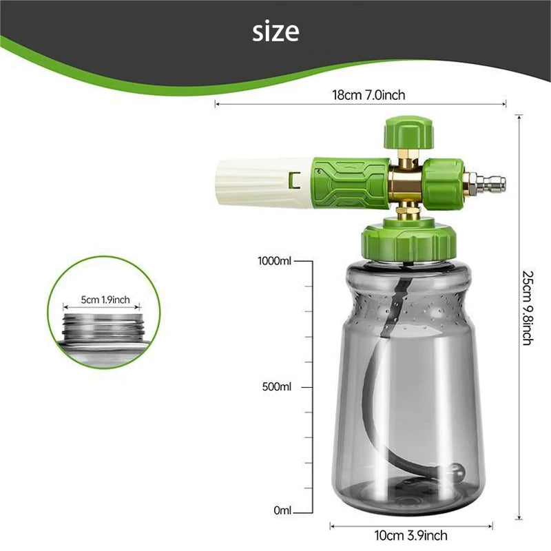 1000 ml Hochdruck Schaum Spritzpistole Schnee Schaum Lanze Schaum Generator Düse Druck Auto Waschmaschine Hochdruck W...