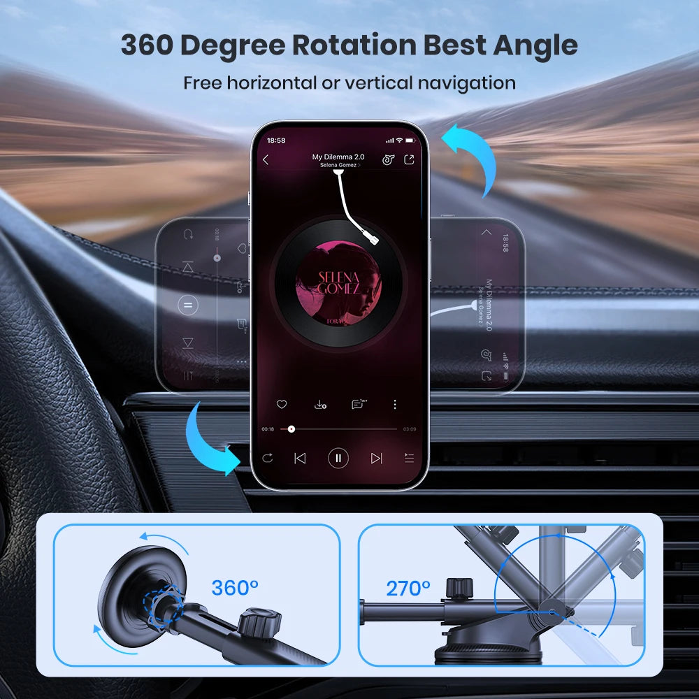 TOPK Armaturenbrett-Magnet-Telefonhalterung für das Auto, kompatibel mit MagSafe-Autohalterung, magnetische Windschut...