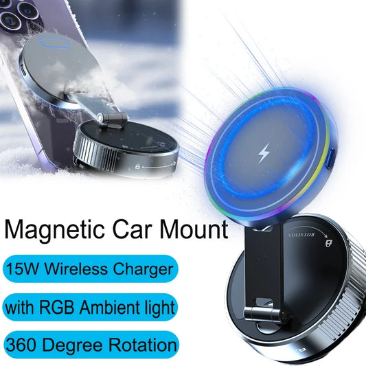 15 W kabelloser Lade-Autotelefonhalter mit RGB-Licht