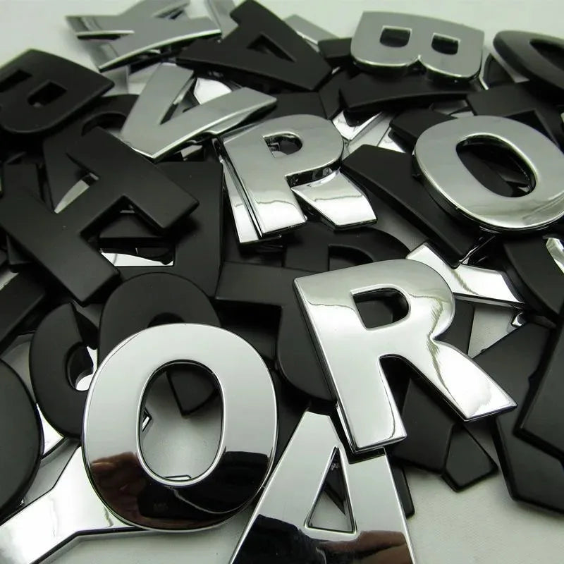 3D Metall Buchstaben Aufkleber Set – SwissGlanzGarage Ansicht 2