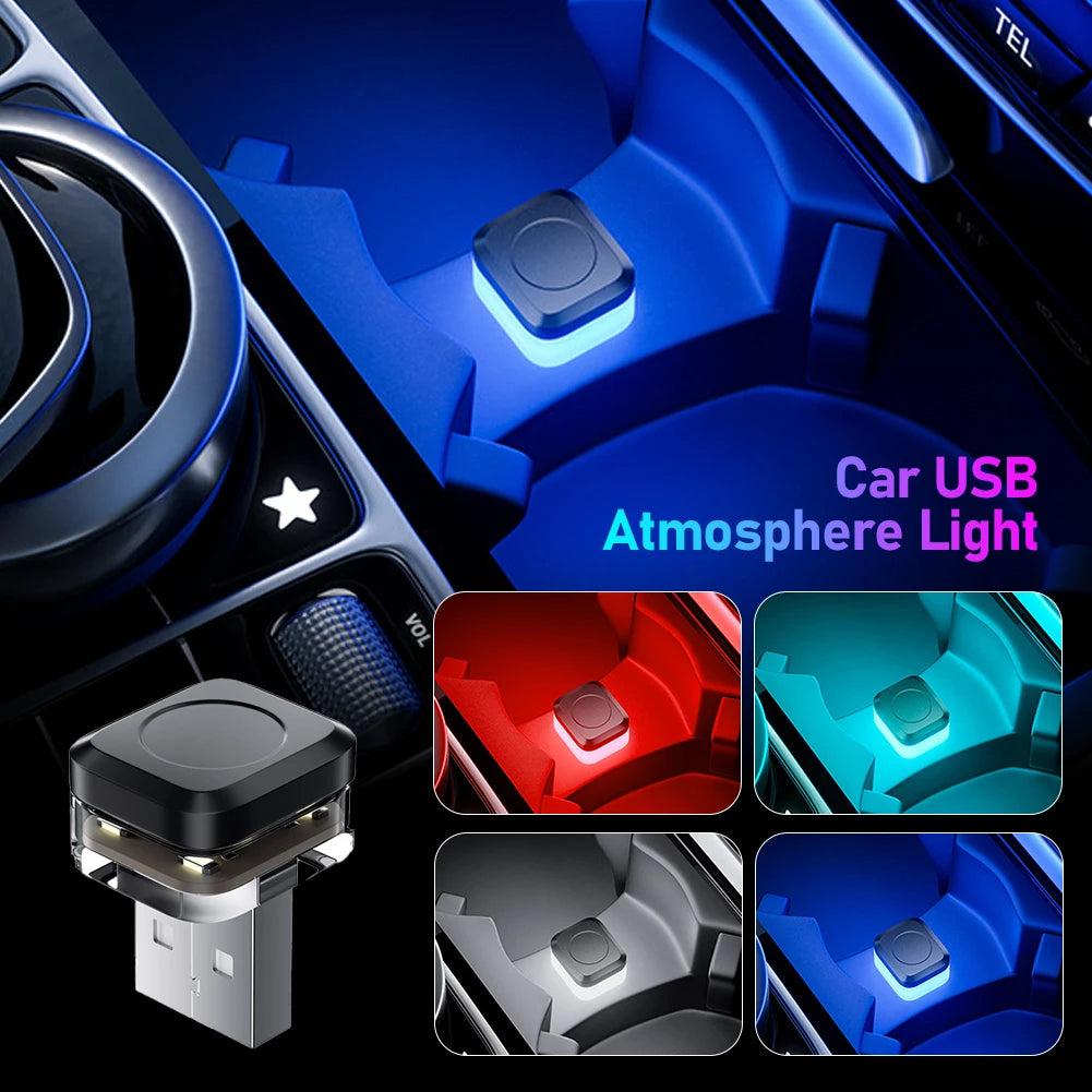 Neue Universal USB Auto Innen Umgebungs Atmosphäre Licht LED Signal