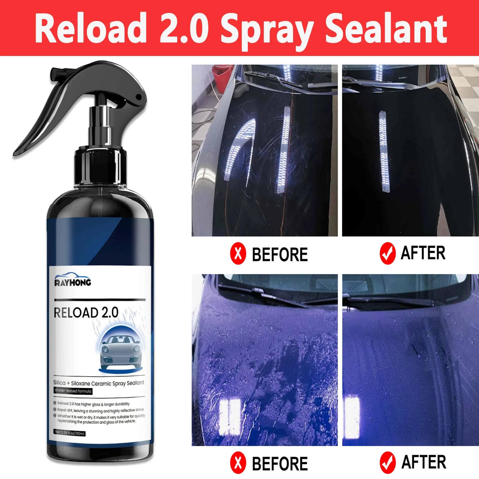 Reload 2.0 Sprühversiegelung, Silica-Keramik-Beschichtung für Autos, Nano-Versie