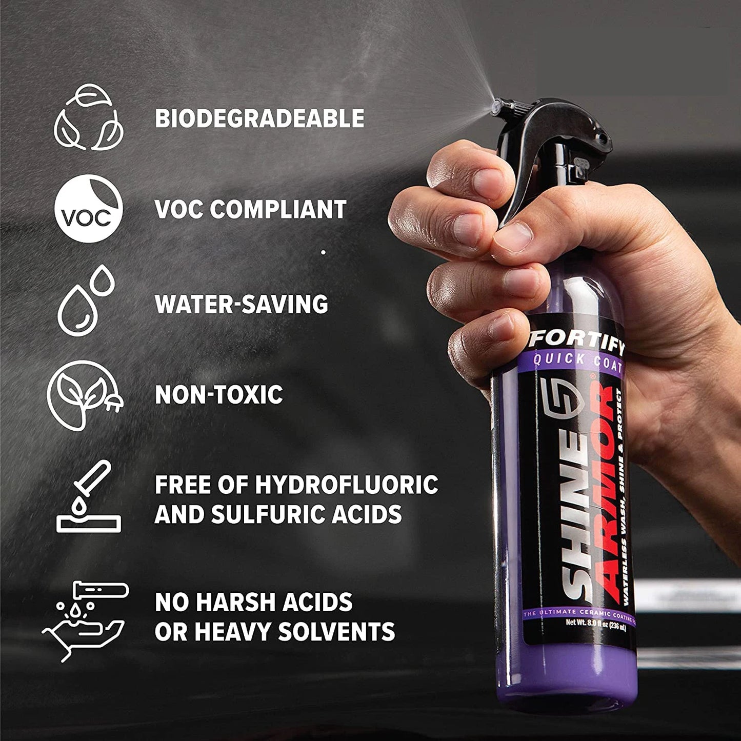 Autowaschspray und Keramikbeschichtung für Autos – 3-in-1 wasserlose Autowäsche und Detail für Hochglanz-Deckel, schü...