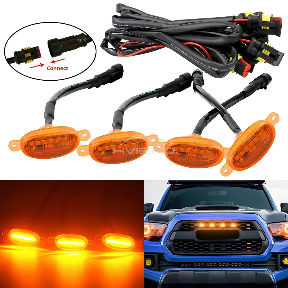 4X Auto-Grillbeleuchtung Gelb LED – SwissGlanzGarage Ansicht 2