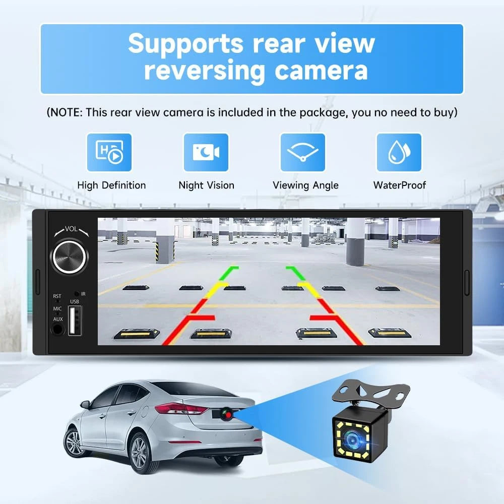 1Din CarPlay Android AUTO HD Autoradio 6.86 Zoll – SwissGlanzGarage Ansicht 5