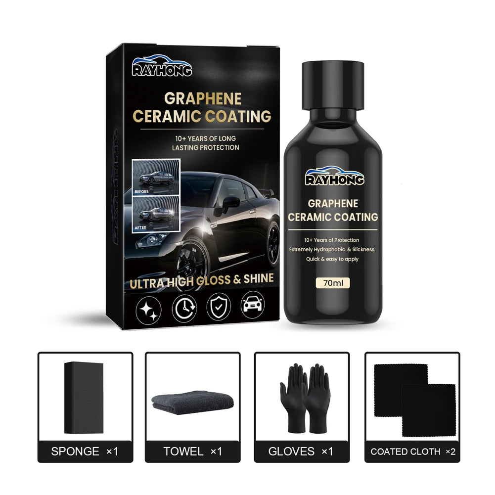 70ml Nano-Keramikbeschichtung Graphen Fortschrittliche Technologie Autopflege Anti-Kratzer UV-Glanz Superhydrophobe P...
