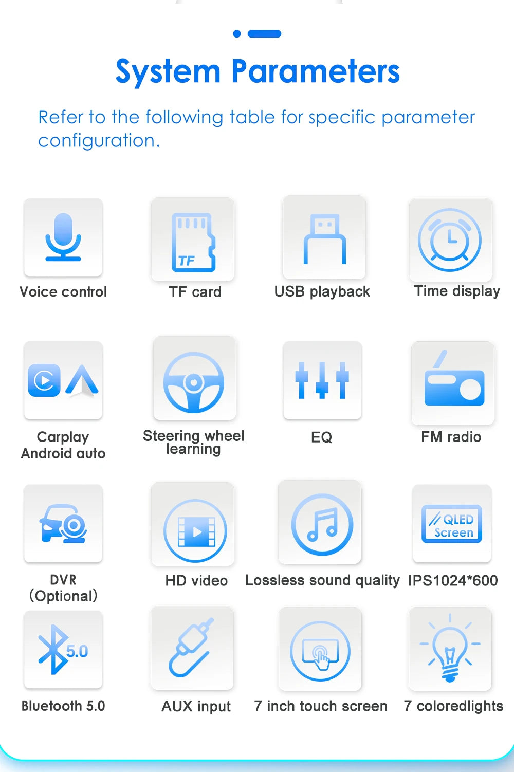 1Din CarPlay Android AUTO HD Autoradio 7 Zoll – SwissGlanzGarage Ansicht 2