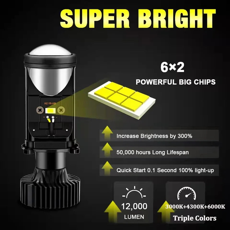 TCYATO Y6D H4 LED Scheinwerfer 12V Auto Licht – SwissGlanzGarage Ansicht 4
