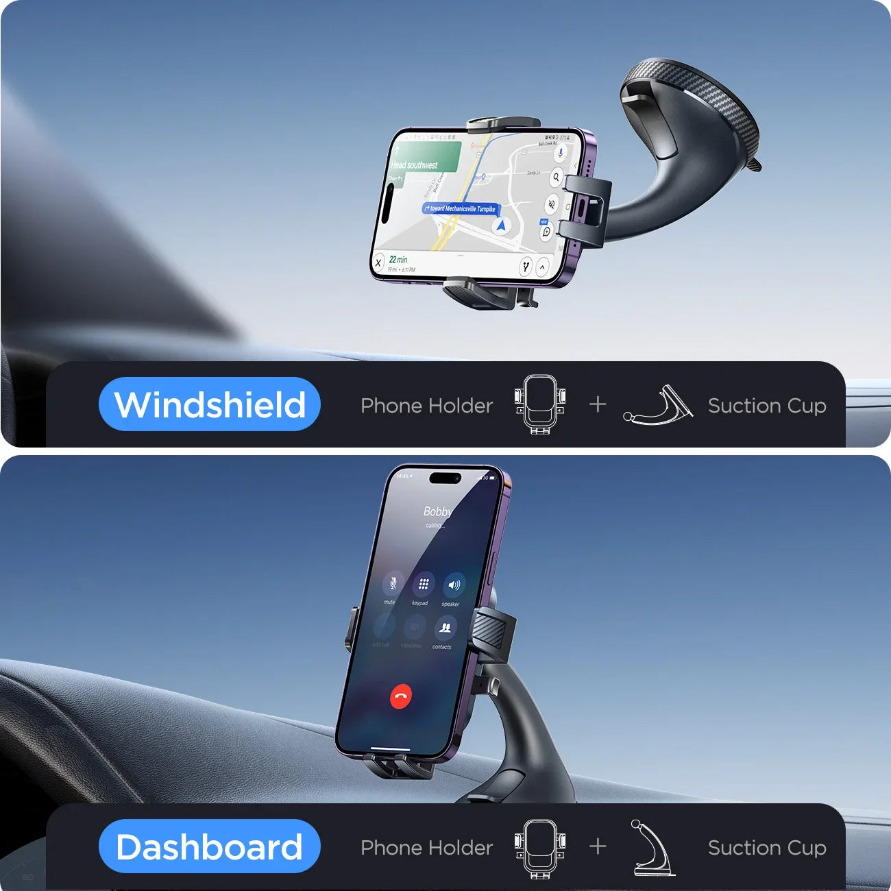 Joyroom Autotelefonhalterung für Auto, starke Saugkraft, freihändig, universeller Handy-Ständer für Armaturenbrett/Wi...