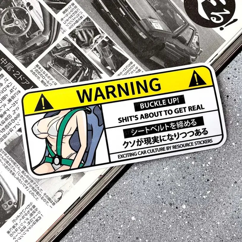 Cartoon Auto-Aufkleber Airbag-Warnung – SwissGlanzGarage Ansicht 2