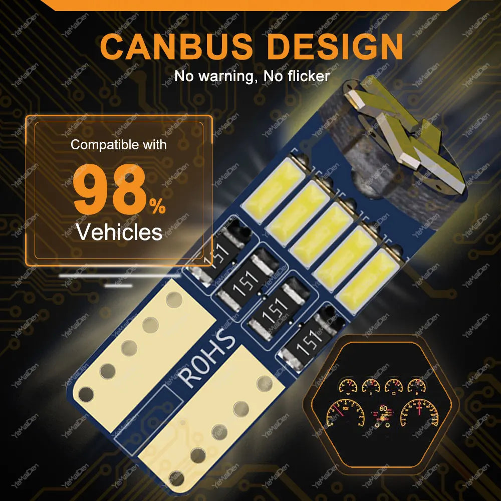 T10 W5W LED CANBUS Birne 6500K Weiss – SwissGlanzGarage Ansicht 5